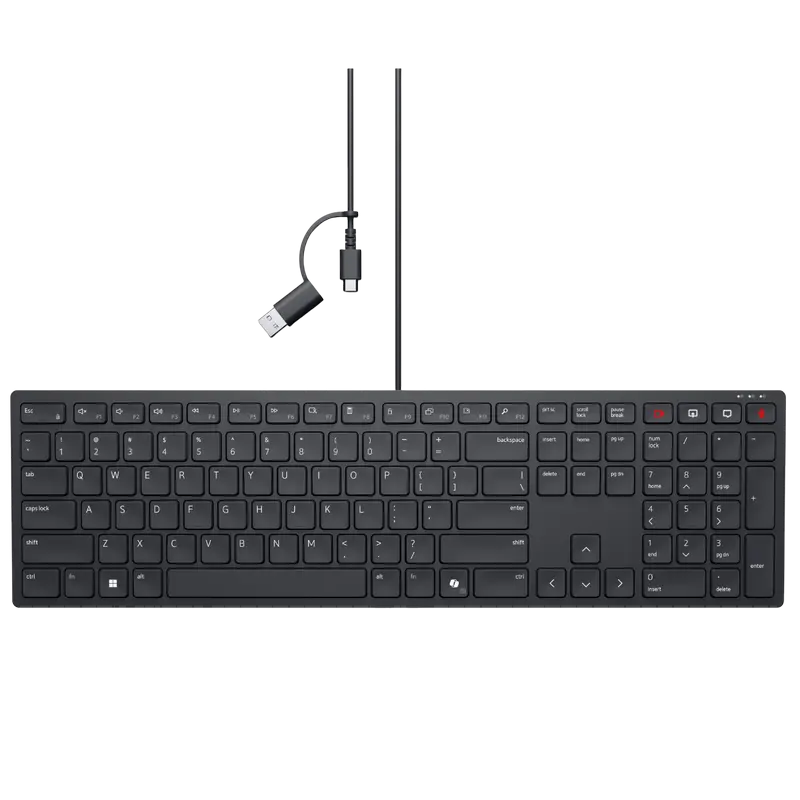 Клавиатура DELL KB525C, Проводное, Чёрный