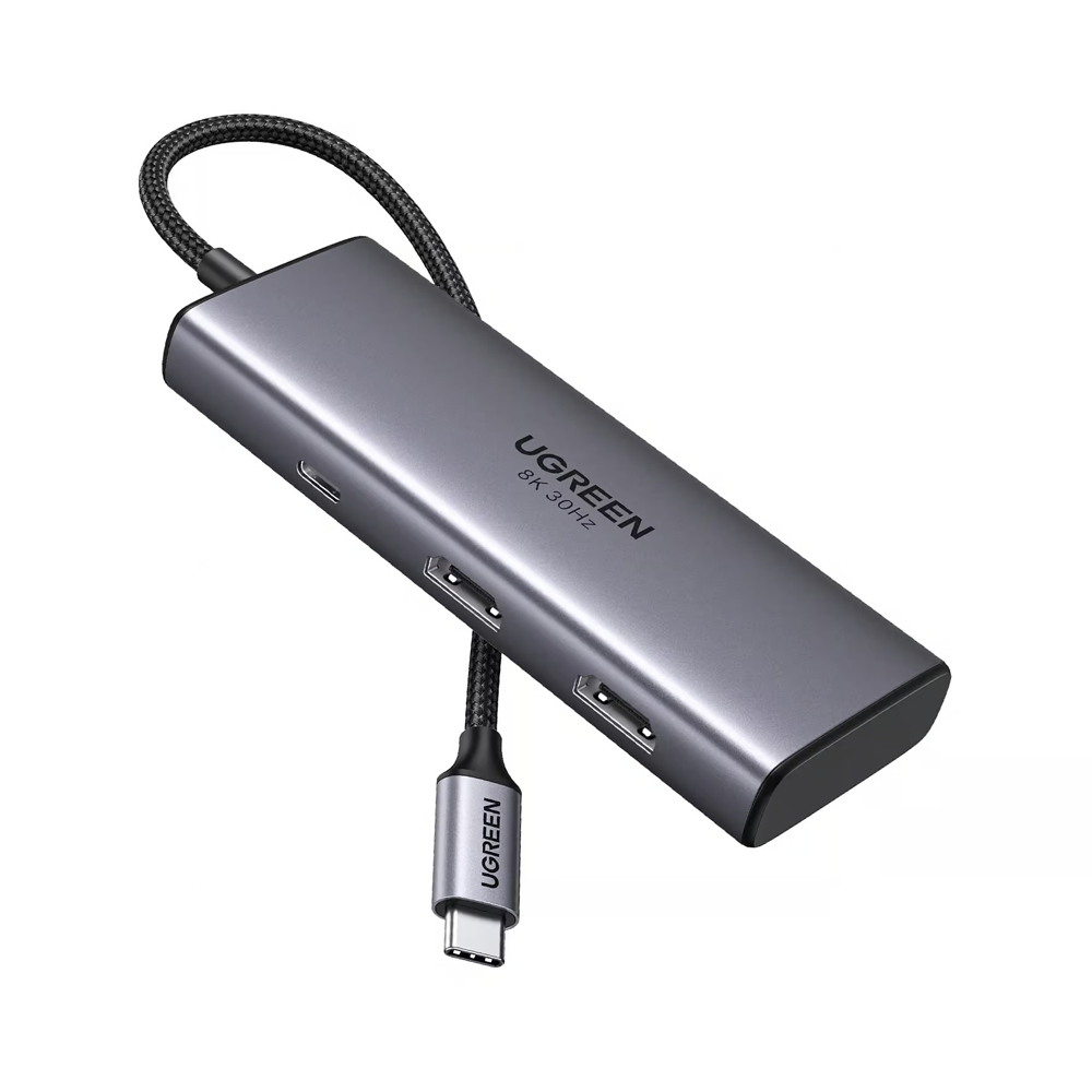 UGREEN Docking Station 6in1 USB-C to 2*HDMI 8K@30Hz + 2*USB-A3.0 + 1*USB-C3.0 + PD 100W | CM498, Gray