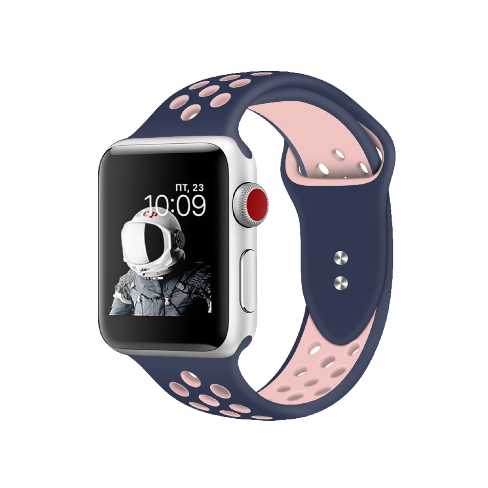 Sport Apple Watch Strap Silica Gel 42/44/45mm M/L Blue Rose