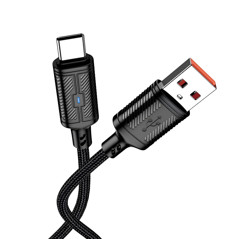 Jokade Cable USB to Type- C 3A 1.2m Intelligent Power-off JA049, Black