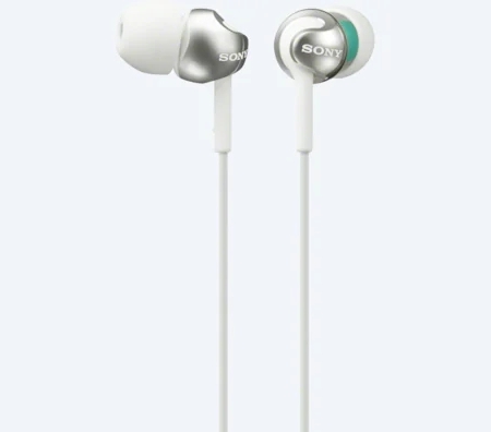 Earphones SONY MDR-EX110AP, Mic on cable, 4pin 3.5mm jack L-shaped, Cable: 1.2m, White Earphones SONY MDR-EX110AP, Mic on cable, 4pin 3.5mm jack L-shaped, Cable: 1.2m, White