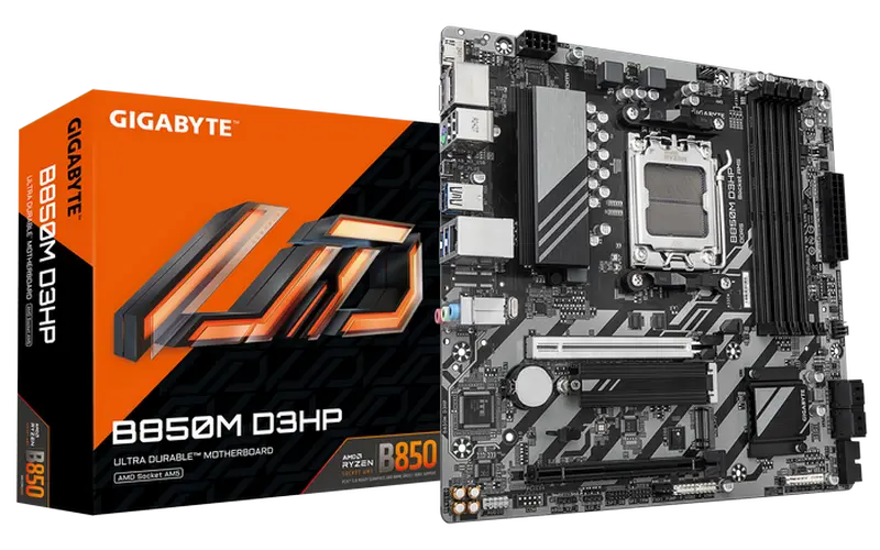 Материнская плата Gigabyte B850M D3HP, AM5, AMD B850, Micro-ATX,процессоры ,оперативная память, ssd, M2, hdd, кейсы