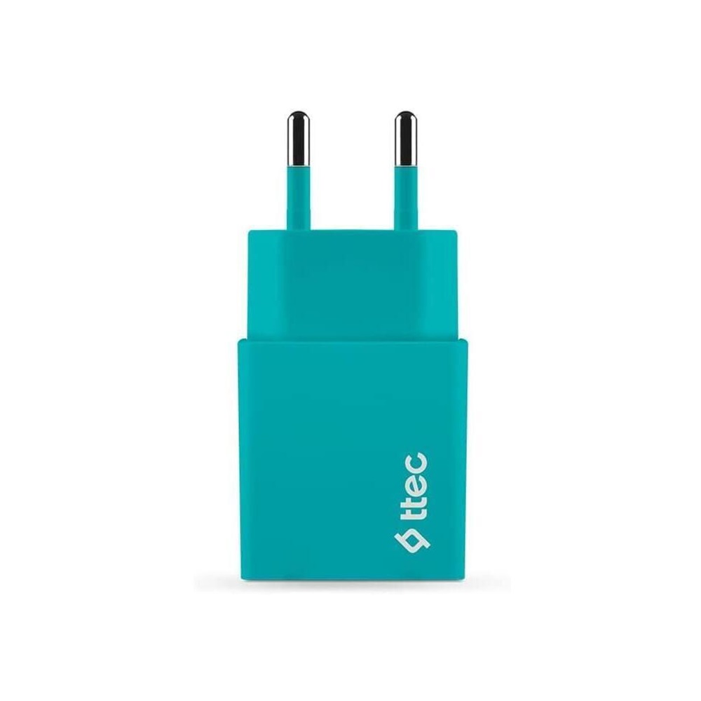 ttec Wall Charger with Cable USB to Lightning 2.4A (1.2m) Smart Travel, Turquoise