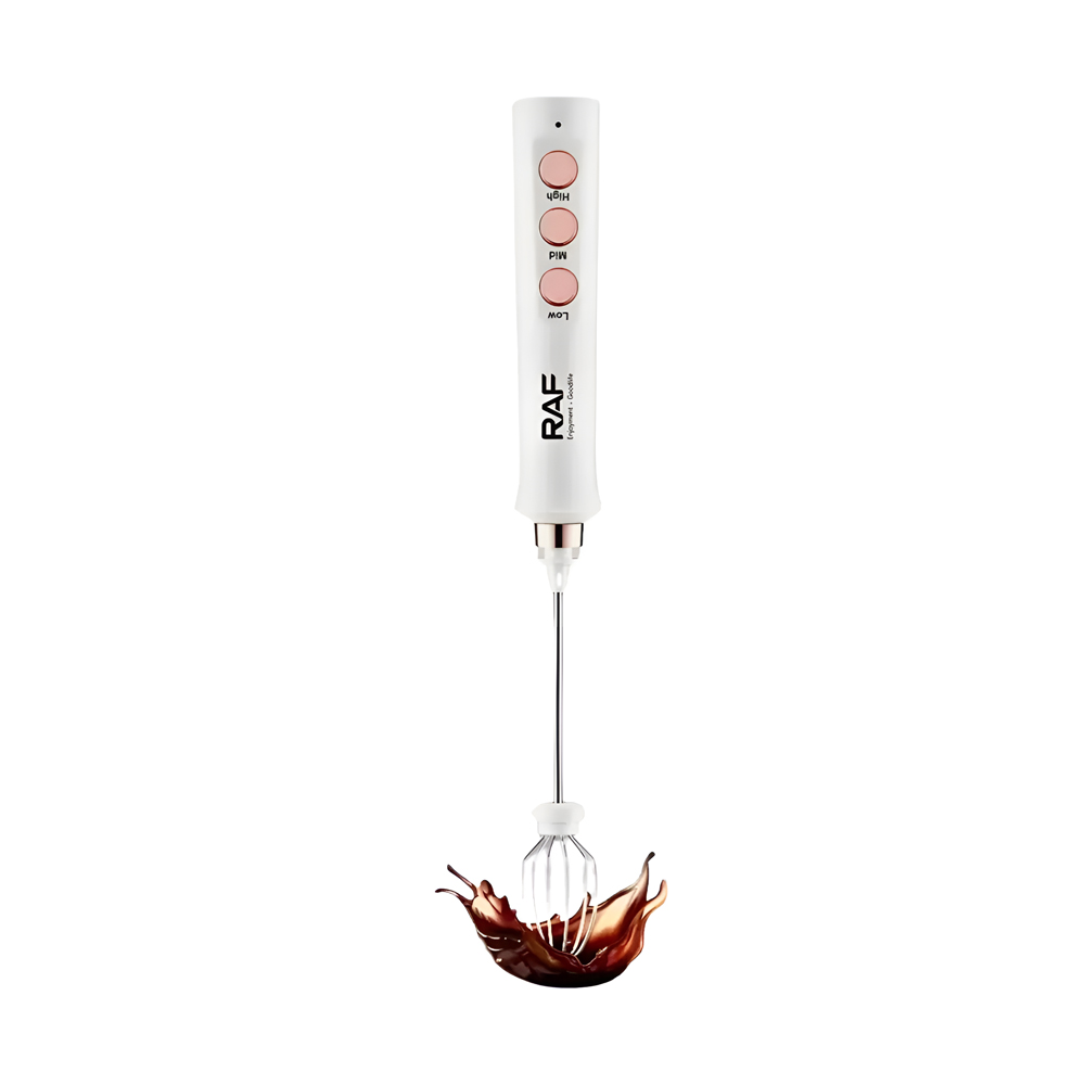 Raf Portable Milk Foaming and Egg mixer 3in1 R.342W, White