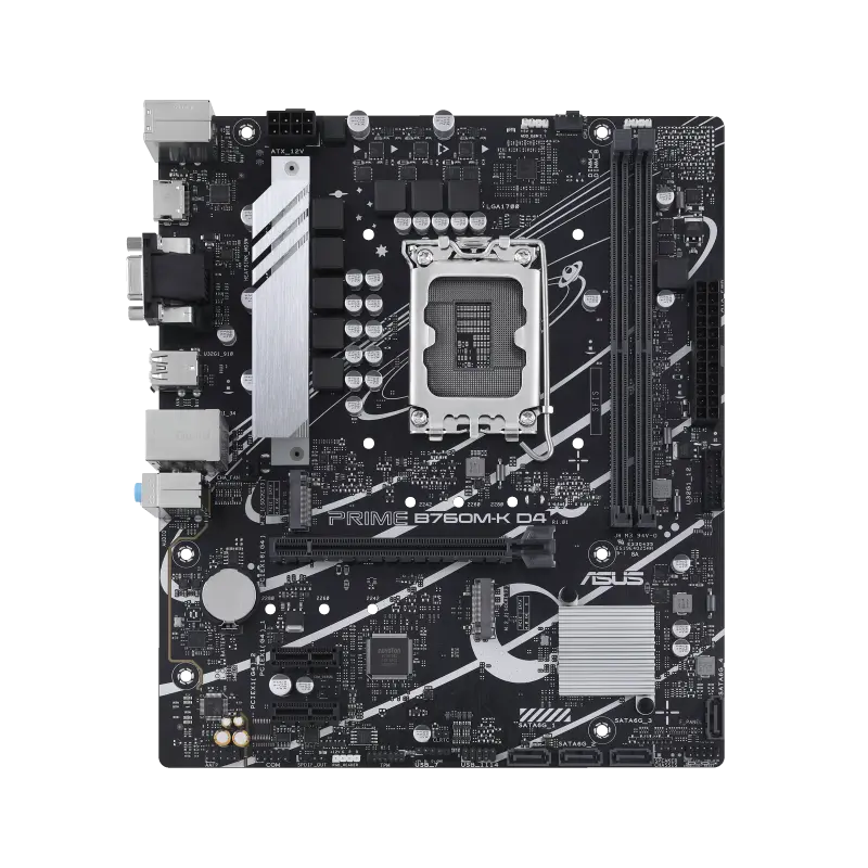 Материнская плата ASUS PRIME B760M-K D4, LGA1700, Intel B760, Micro-ATX