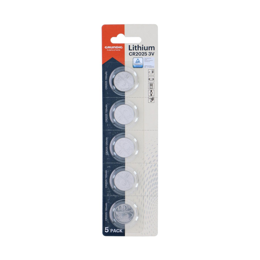 GRUNDIG Battery Buttoncell CR2025 Lithium 5pcs Blister