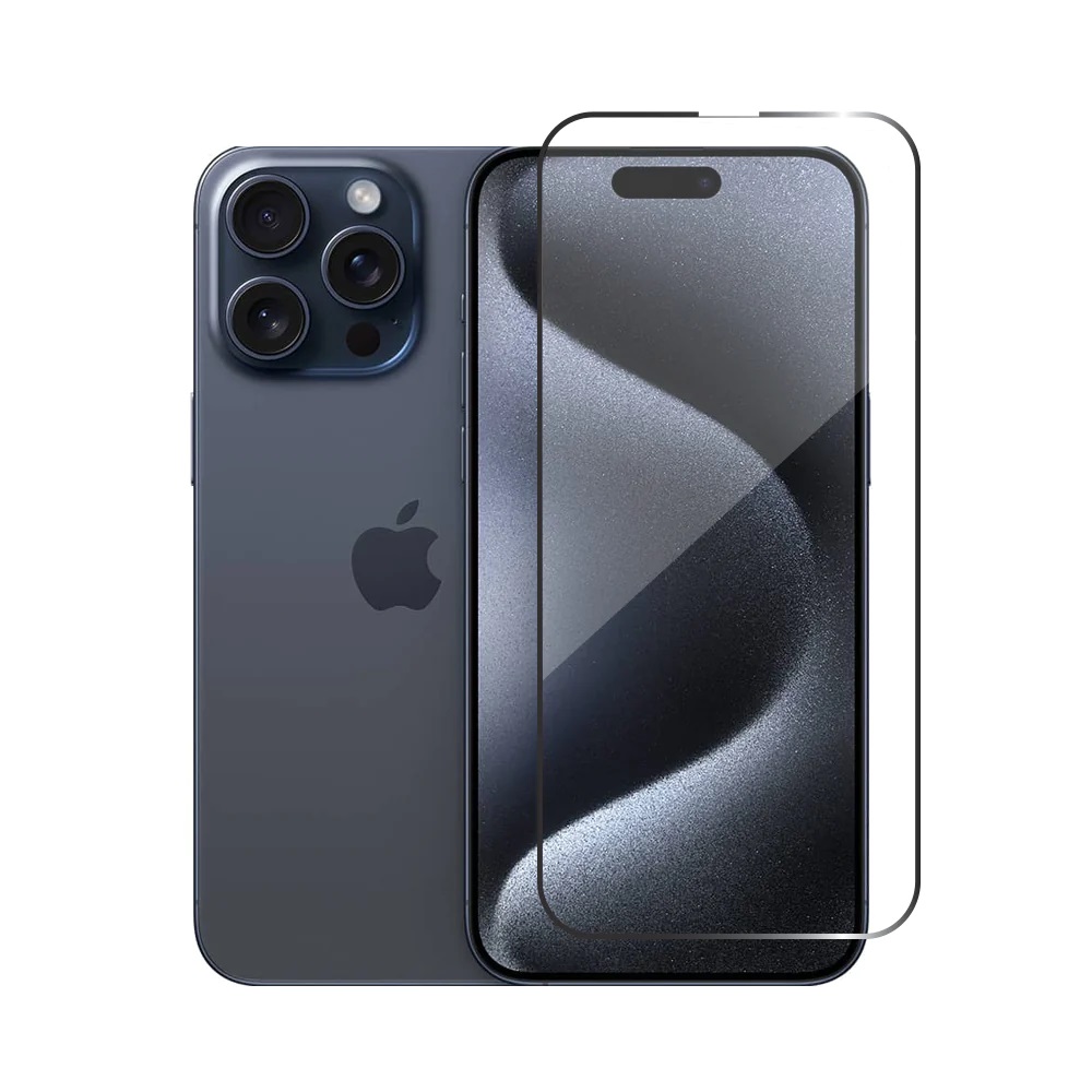 Helmet Diamond Glass 5D iPhone 15 Pro Max, Black
