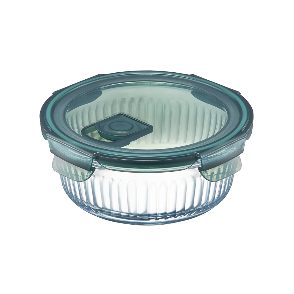 Ambition, Round Borosilicate Glass Container With Lid, Rillet, 400 Ml, Glass