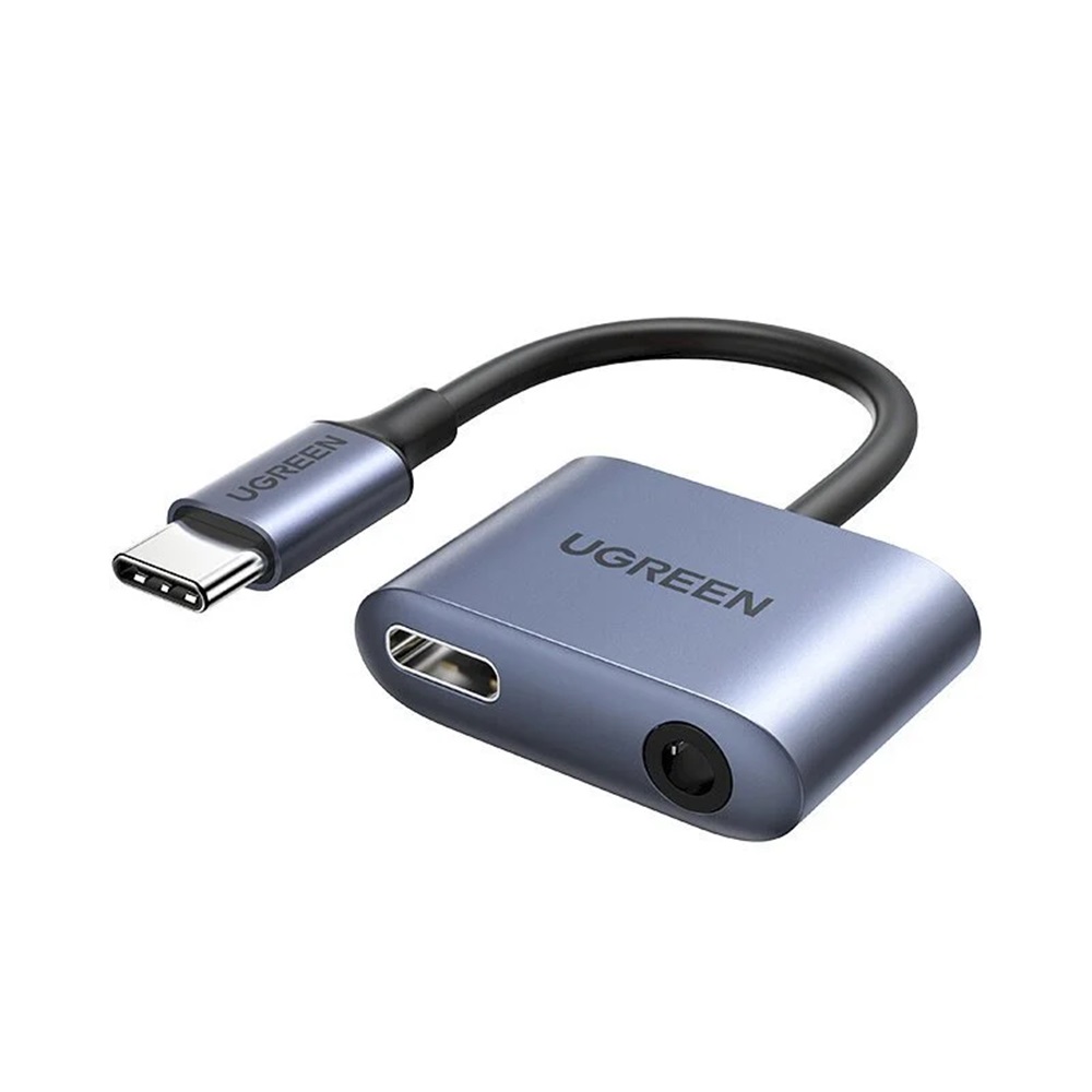 UGREEN Audio Adapter Type-C 3.0 to 3.5mm Female + Type-C 3.0 PD 60W | CM193, Gray