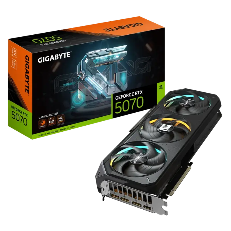 Видеокарта Gigabyte GV-N5070GAMING OC-12GD, 12ГБ GDDR7 192бит,процессоры ,оперативная память, ssd, M2, hdd, кейсы