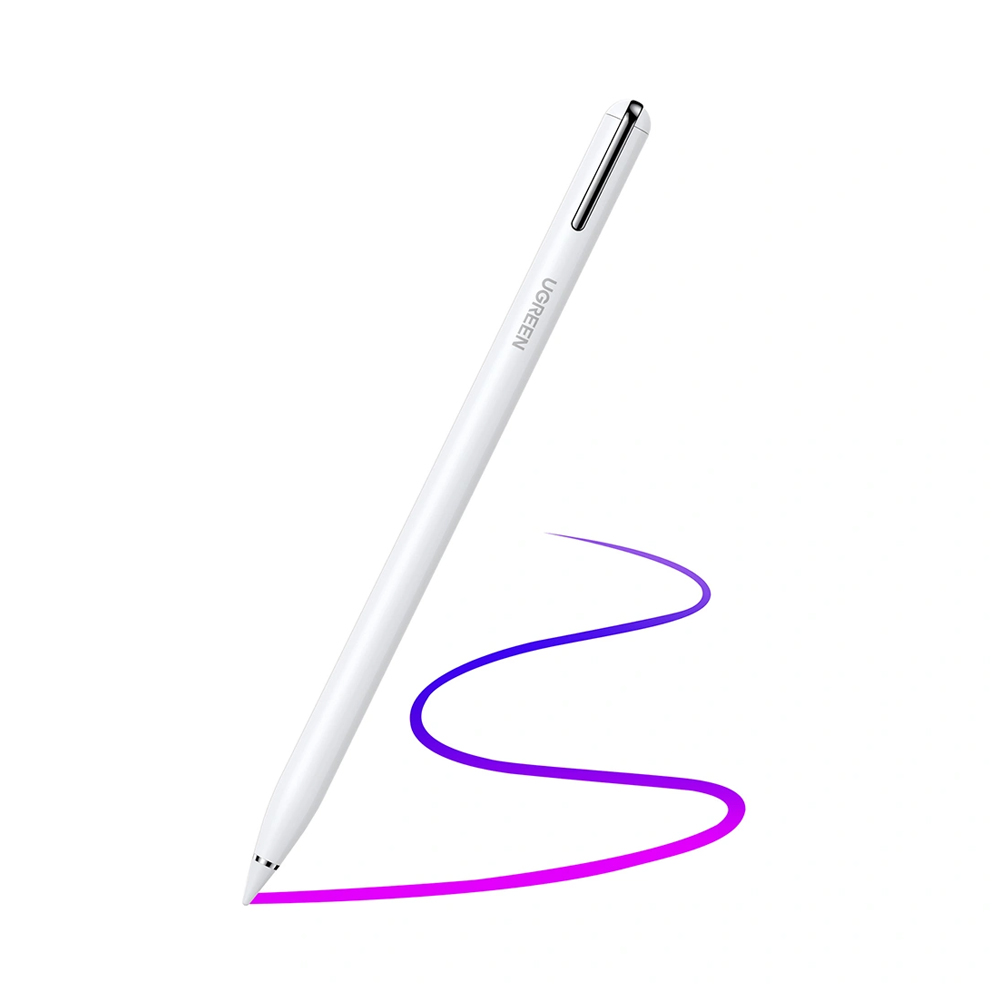 UGREEN Smart Stylus for iPad 2018-2025, Faster Charge Tilt Sensitivity, White