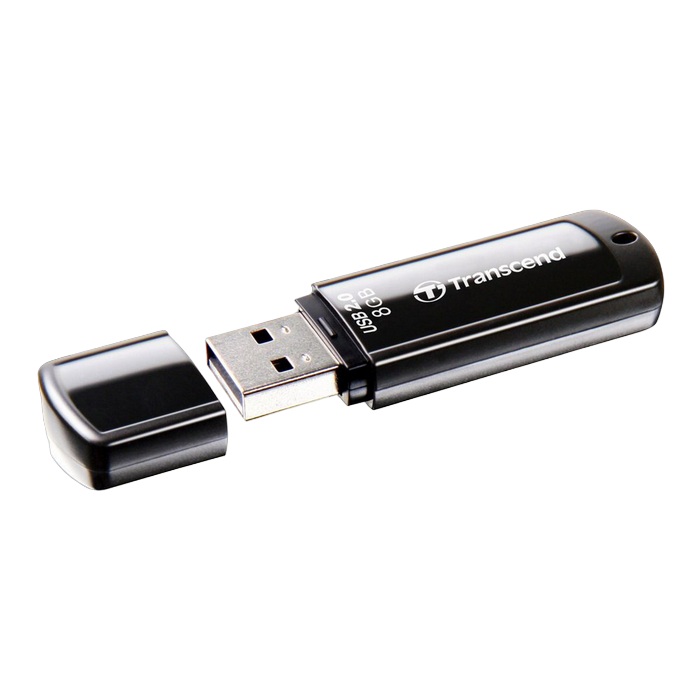   8GB USB2.0 Flash Drive Transcend "JetFlash  350", Black, Classic Cap (R/W:18/4MB/s) 