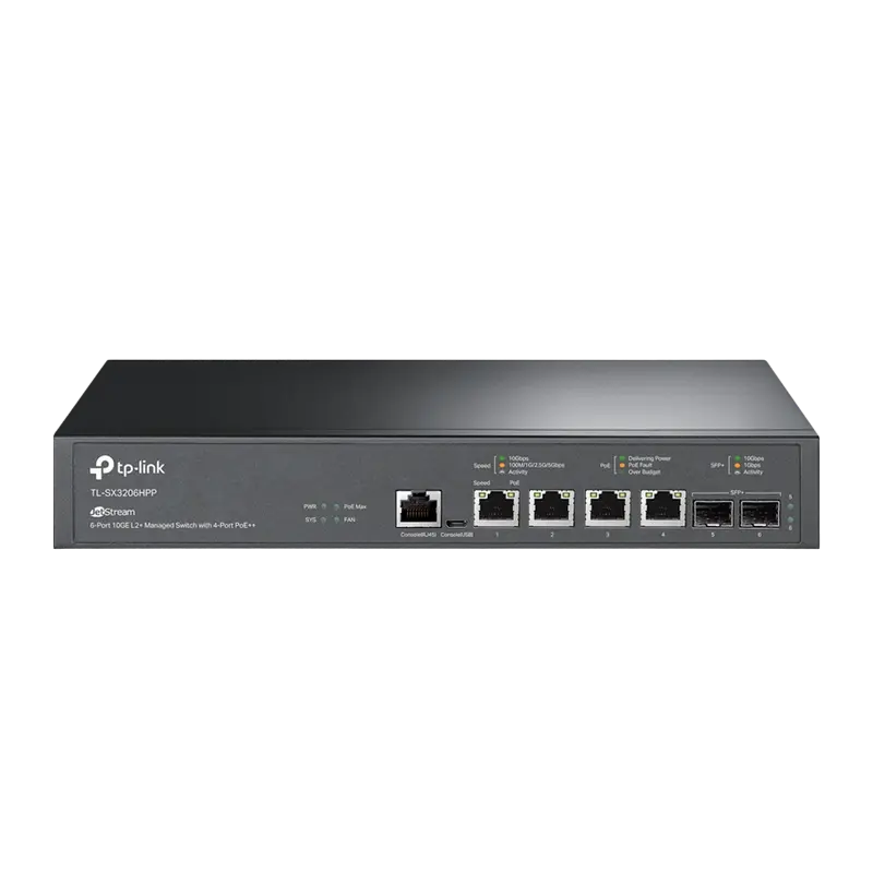 Сетевой коммутатор TP-LINK TL-SX3206HPP, 802.3bt/at/af PoE+ 