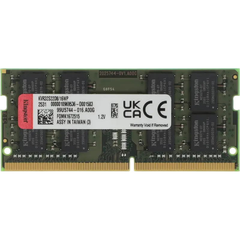 Оперативная память Kingston ValueRAM, DDR4 SDRAM, 3200 МГц, 16 ГБ, KVR32S22D8/16WP,процессоры ,оперативная память, ssd, M2, hdd, кейсы
