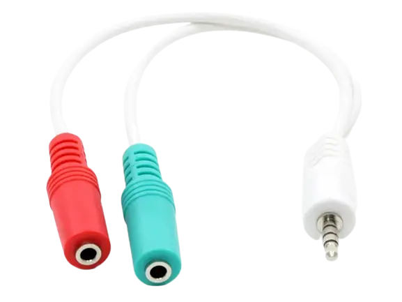 Аудио адаптер Cablexpert CCA-417W, 3.5mm 4-pin (M) - 2x 3.5mm 3-pin (F), 0,2м, Белый,usb ,micro ,iphone, 3.5, tupe-c, тюльпаны