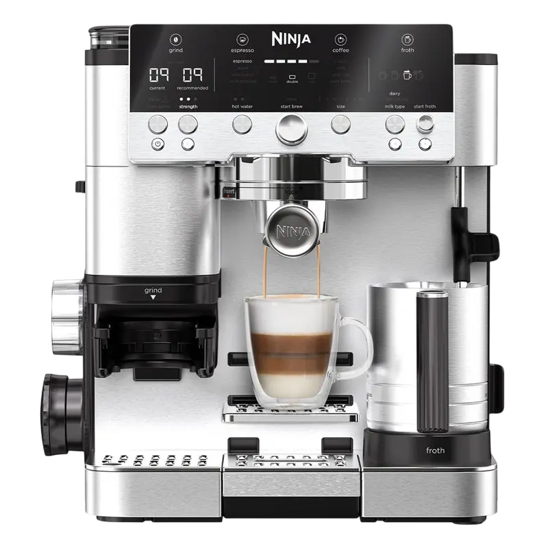 Кофеварка рожковая Ninja ES601EU, 1650Вт, Нержавеющая сталь