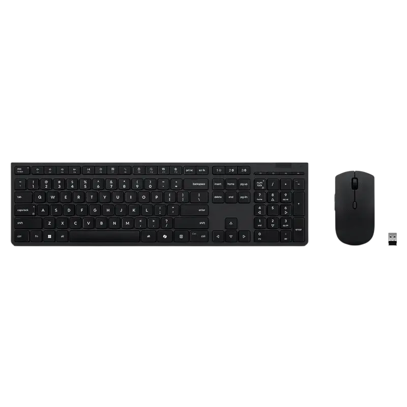 Клавиатура и мышь Lenovo 4X31R64342, Беспроводное, Чёрный