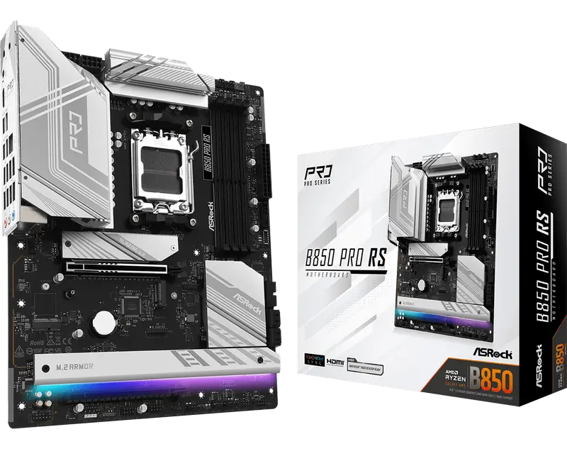 Материнская плата ASRock B850 Pro RS, AM5, AMD B850, ATX,процессоры ,оперативная память, ssd, M2, hdd, кейсы