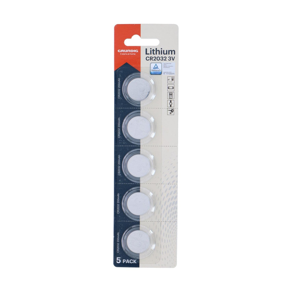 GRUNDIG Battery Buttoncell CR2032 Lithium 5pcs Blister