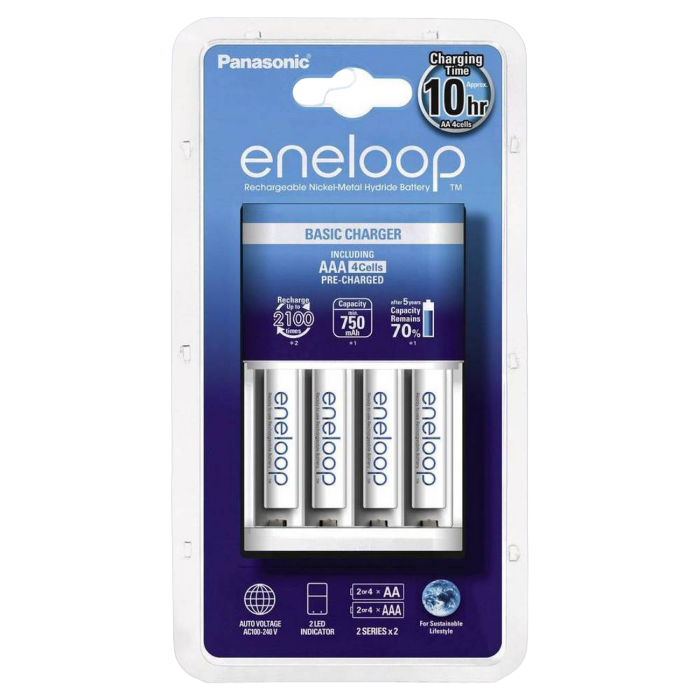 Panasonic "Basic" Charger 4-pos AA/AAA + 4AA 1900mAh, K-KJ55MCC40E
