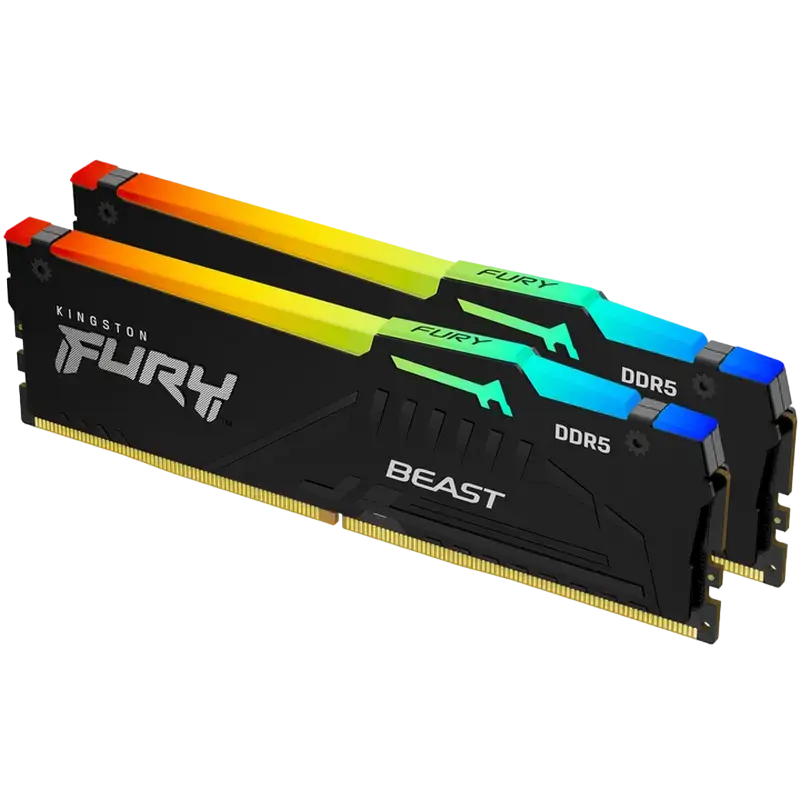 Оперативная память Kingston FURY Beast RGB, DDR5 SDRAM, 6000 МГц, 16Гб, KF560C30BBEAK2-16,процессоры ,оперативная память, ssd, M2, hdd, кейсы