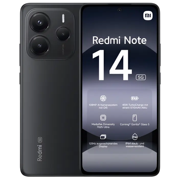 Смартфон Xiaomi Redmi Note 14 5G, 8Гб/256Гб, Midnight Black