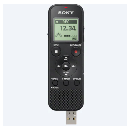 Цифровой диктофон SONY ICD-PX370, 4GB PC Link + MC slot ICD, MP3, 2 AAA
