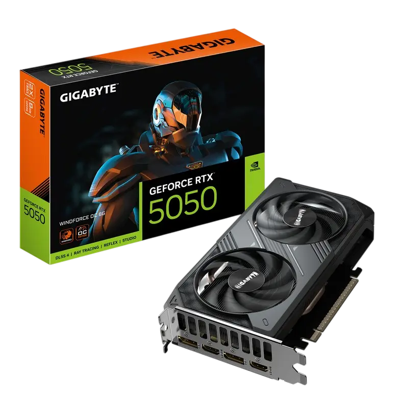 Видеокарта Gigabyte GV-N5050WF2OC-8GD, 8GB GDDR6 128бит,процессоры ,оперативная память, ssd, M2, hdd, кейсы