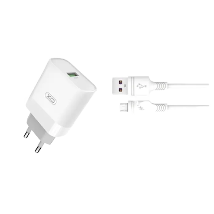 Зарядное устройство XO L63, 15Вт, Белый,usb ,micro ,iphone, 3.5, tupe-c, тюльпаны
