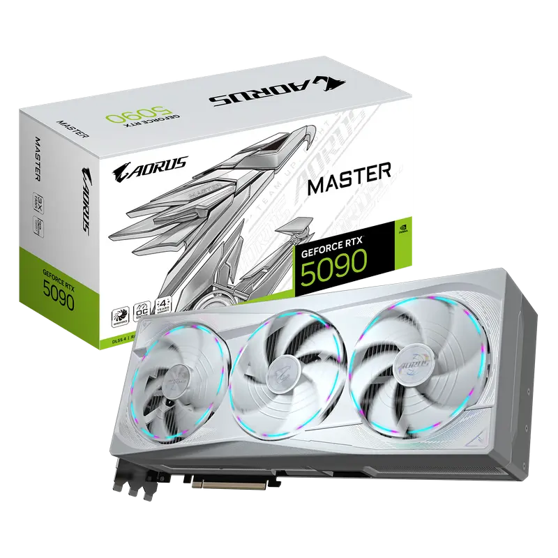 Видеокарта Gigabyte Aorus Master ICE RTX5090, 32 ГБ GDDR7 512бит