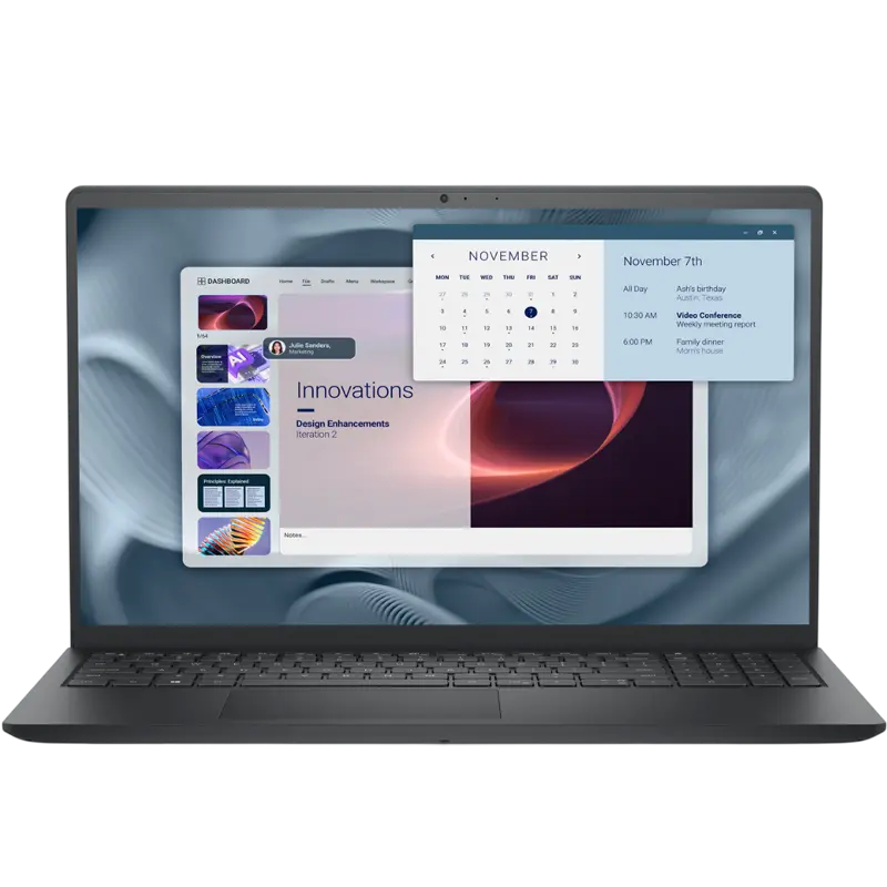 Ноутбук для бизнеса 15,6" DELL Pro 15 Essential PV15255, Carbon Black, AMD Ryzen 5 7520U, 8Гб/512Гб, Linux Ubuntu