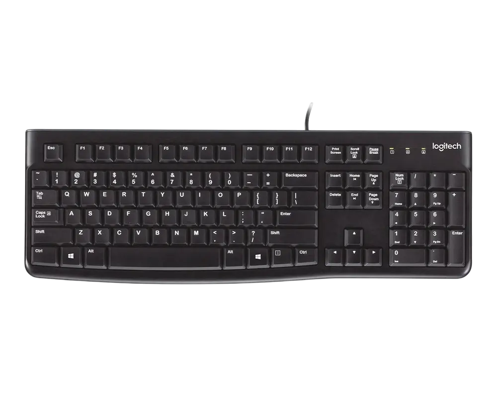 Клавиатура Logitech K120, Проводное, Чёрный