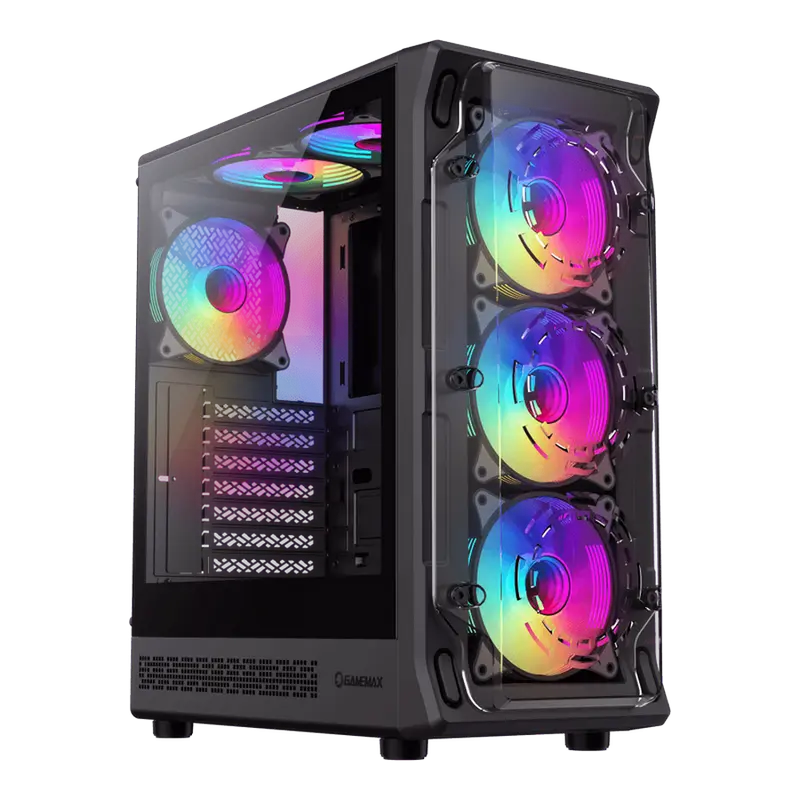 Компьютерный корпус Gamemax Starlight 2 AB, Midi-Tower, Без блока питания, Чёрный