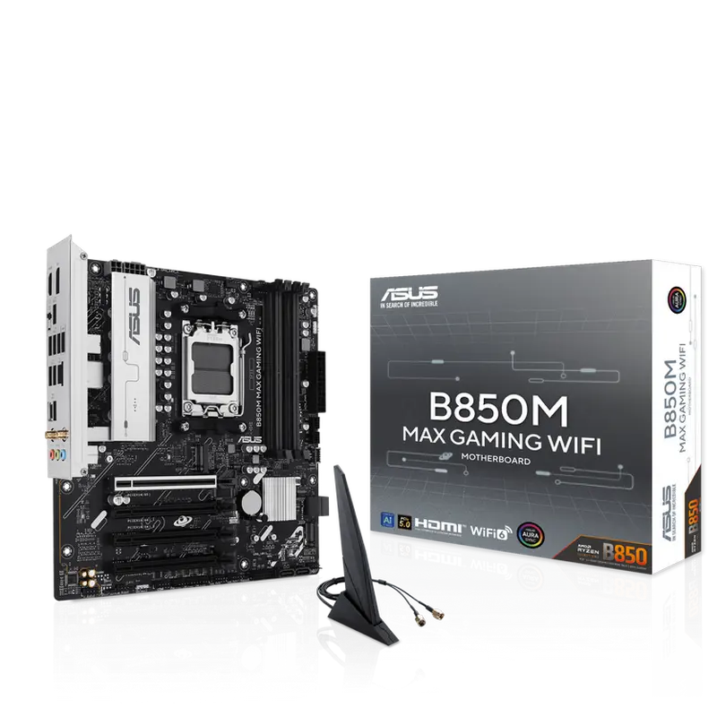 Материнская плата ASUS B850M MAX GAMING WIFI, AM5, AMD B850, Micro-ATX,процессоры ,оперативная память, ssd, M2, hdd, кейсы
