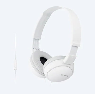 Headphones SONY MDR-ZX110AP, Mic on cable, 4pin 3.5mm jack L-shaped, Cable: 1.2m, White Headphones SONY MDR-ZX110AP, Mic on cable, 4pin 3.5mm jack L-shaped, Cable: 1.2m, White