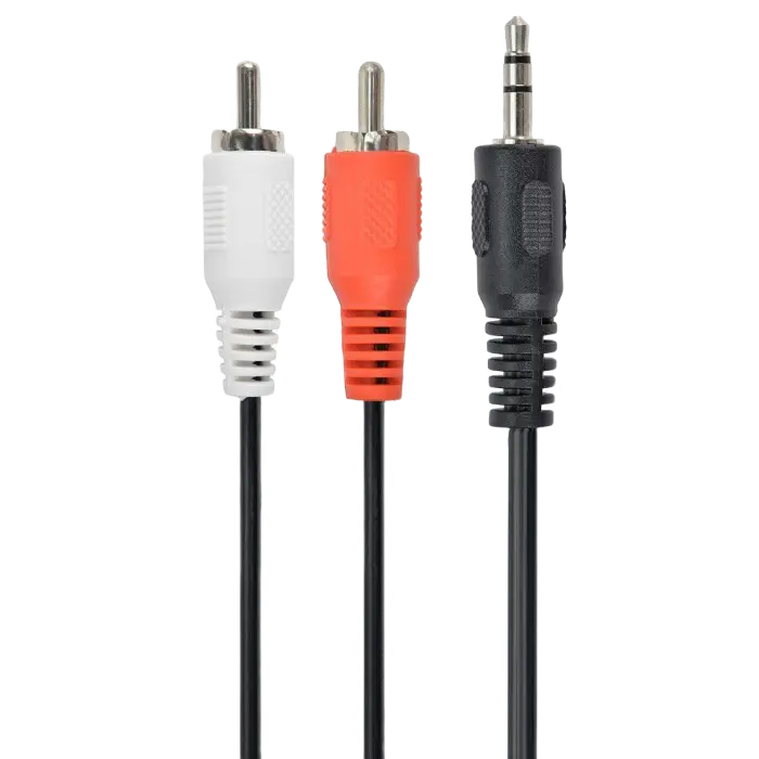 Аудио адаптер Cablexpert CCA-458/0.2, 3.5mm 3-pin (M) - 2x RCA (M), 0,2м, Чёрный,usb ,micro ,iphone, 3.5, tupe-c, тюльпаны