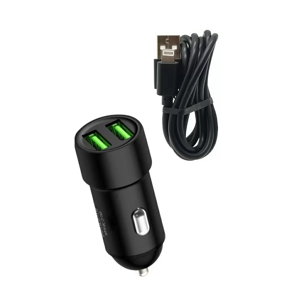 Charome Car Charger with Cable USB to Lightning C6, Black