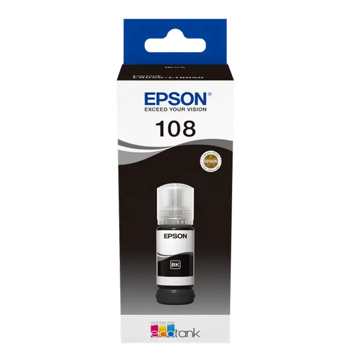 Контейнер с чернилами Epson 108 EcoTank, 70мл, Чёрный