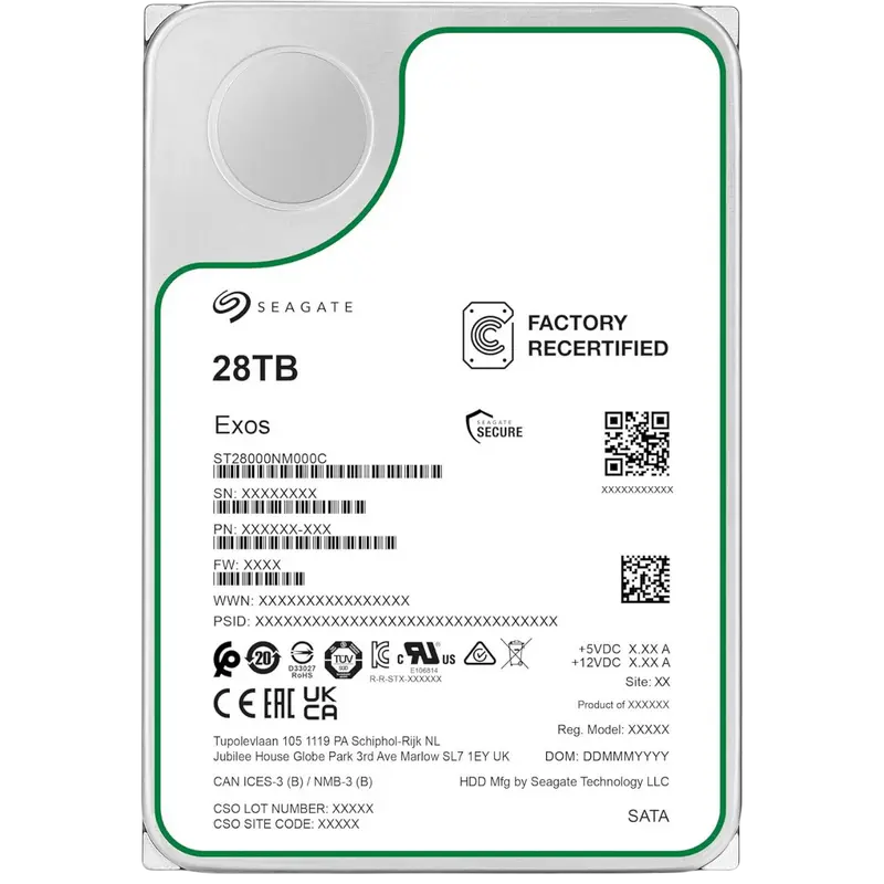 Жесткий диск Seagate Exos, 3.5", 28 ТБ <ST28000NM000C-FR>,процессоры ,оперативная память, ssd, M2, hdd, кейсы