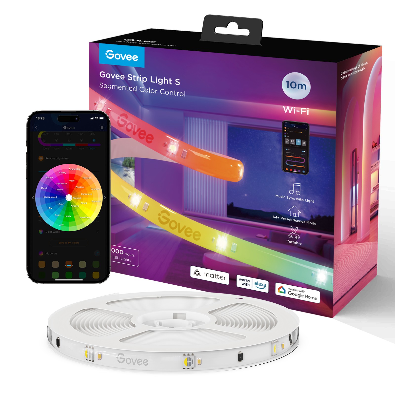 Светодиодная лента GOVEE RGBIC S LED / 10m / Multicolor / Wi-Fi / Bluetooth