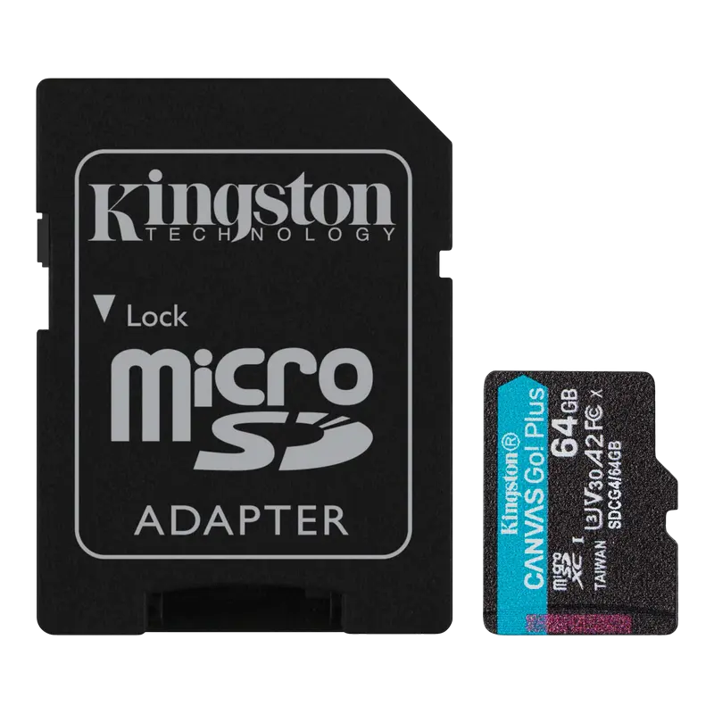 Карта памяти Kingston Canvas Go! Plus, 64Гб (SDCG4/64GB)