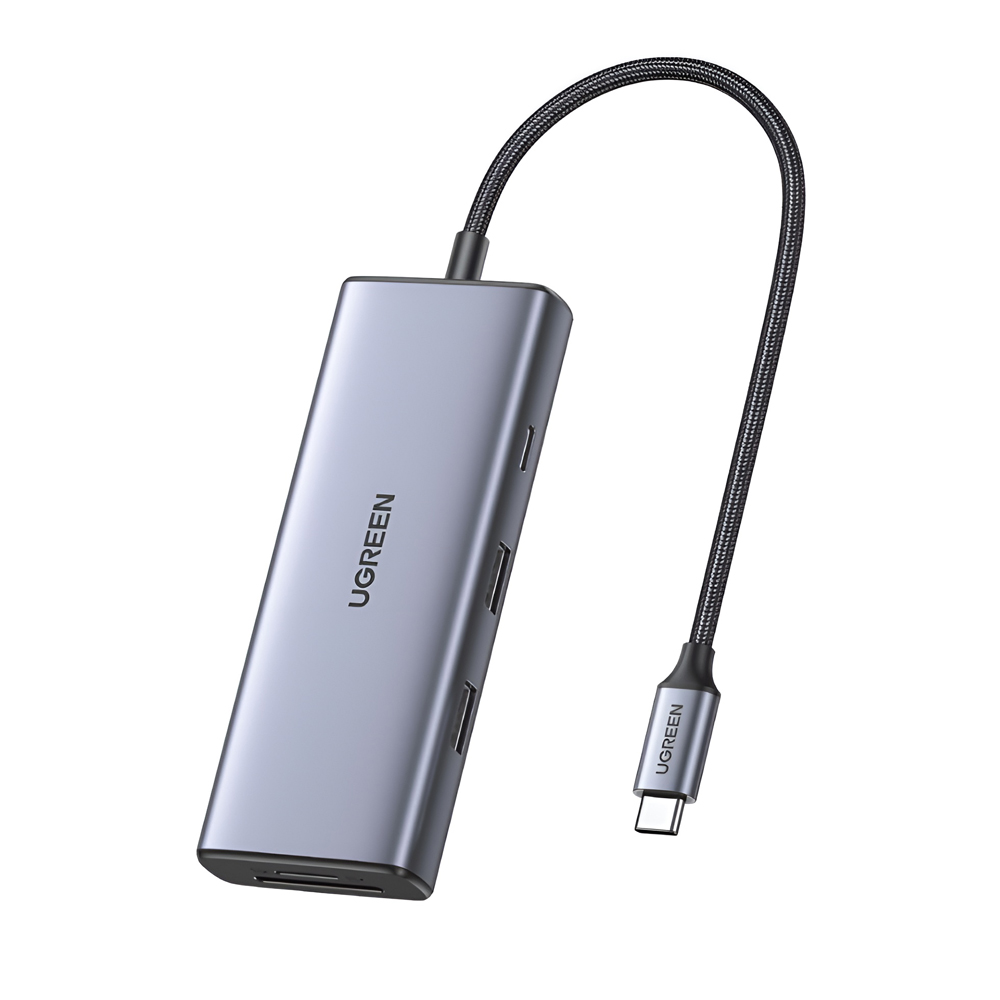 UGREEN Docking Station 7in1 USB-C to 1*HDMI 4K@30Hz + 2*USB-A3.0 + 2*USB-C3.2 + 1*LAN + 1*SD + 1*TF + PD 100W | CM498, Gray
