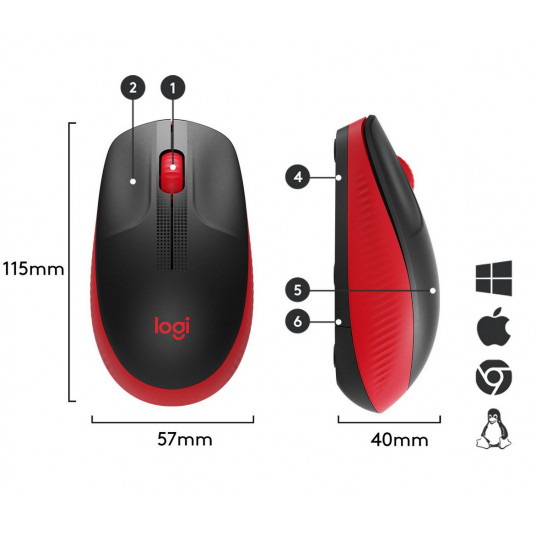 Wireless Mouse Logitech M190 Full-size, Optical, 1000 dpi, 3 buttons, Ambidextrous, RED, клавиатуры ,мышки ,веб камера ,коврики ,флешки , 16gb, 32gb,64gb,128gb,256gb,512,microsd,sd