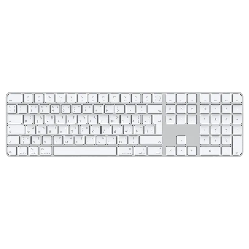 Клавиатура Apple Magic Keyboard with Touch ID and Numeric Keypad A3119 USB-C, Беспроводное, Белый
