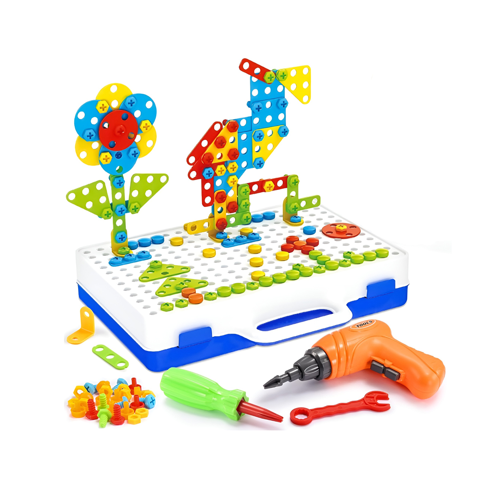 Creative Mosaic Drill Toy Set, 237-Piece DIY Educational Kit