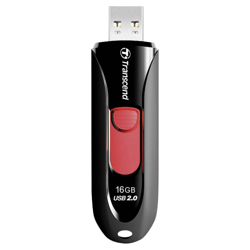  16GB USB2.0 Flash Drive Transcend "JetFlash  590", Black, Slider (R/W:18/6MB/s)