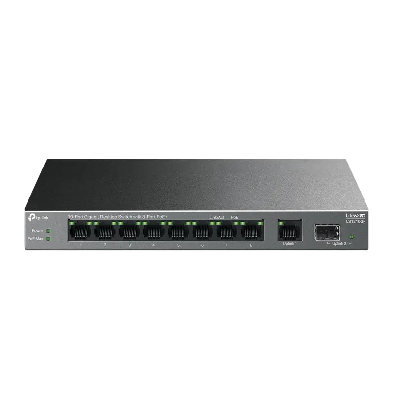 PoE коммутатор TP-LINK LS1210GP, 802.3af/at PoE