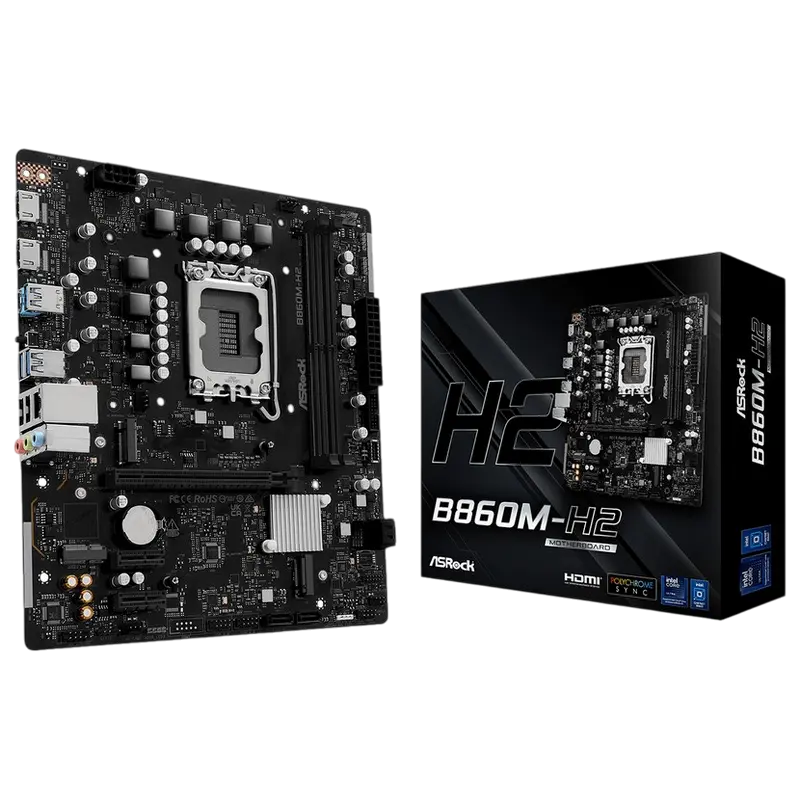 Материнская плата ASRock B860M-H2, LGA1851, Intel B860, Micro-ATX,процессоры ,оперативная память, ssd, M2, hdd, кейсы