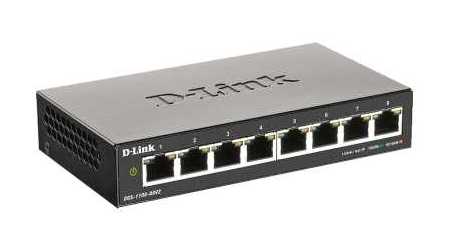  8-port 10/100/1000 Base-T EasySmart Managed, D-Link DGS-1100-08V2/A1A, Metal