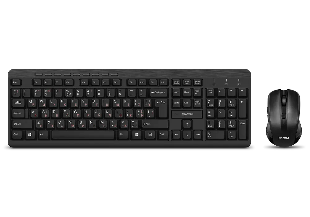 Клавиатура и мышь SVEN KB-C3400W, Беспроводное, Чёрный, клавиатуры ,мышки ,веб камера ,коврики ,флешки , 16gb, 32gb,64gb,128gb,256gb,512,microsd,sd